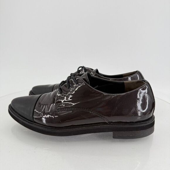 Paul Green Emmy Oxfords US 6 UK 3.5 Black Patent Leather Cap Toe Lace Up Shoes - Picture 4 of 16